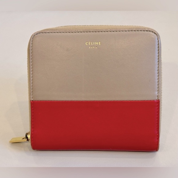 Celine Leather Colorblock Compact Wallet - Picture 1 of 6